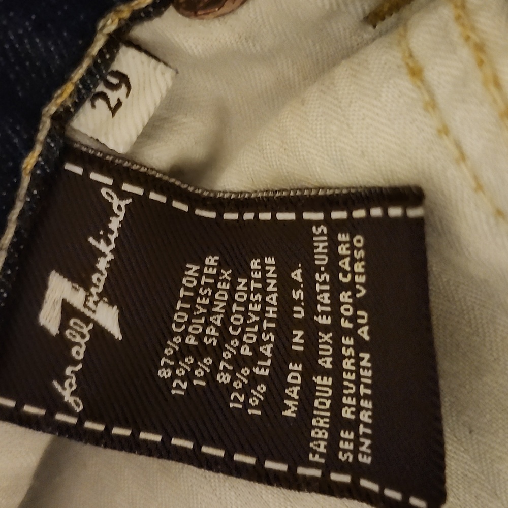 7 For All Mankind Women's Blue Straight Leg Jeans - 29 - Picture 5 of 5